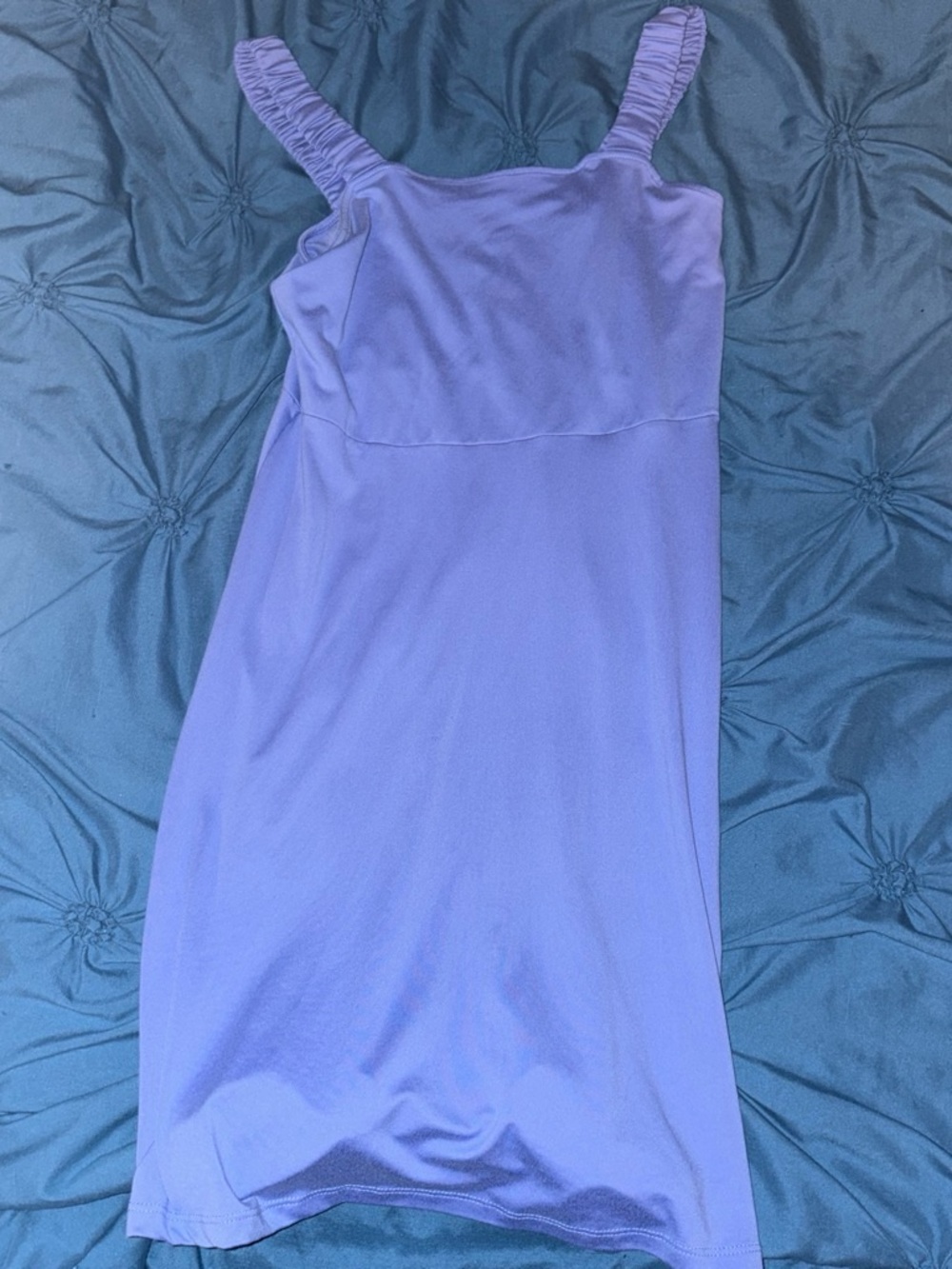 SO Lilac Ruched-Strap Midi Dress